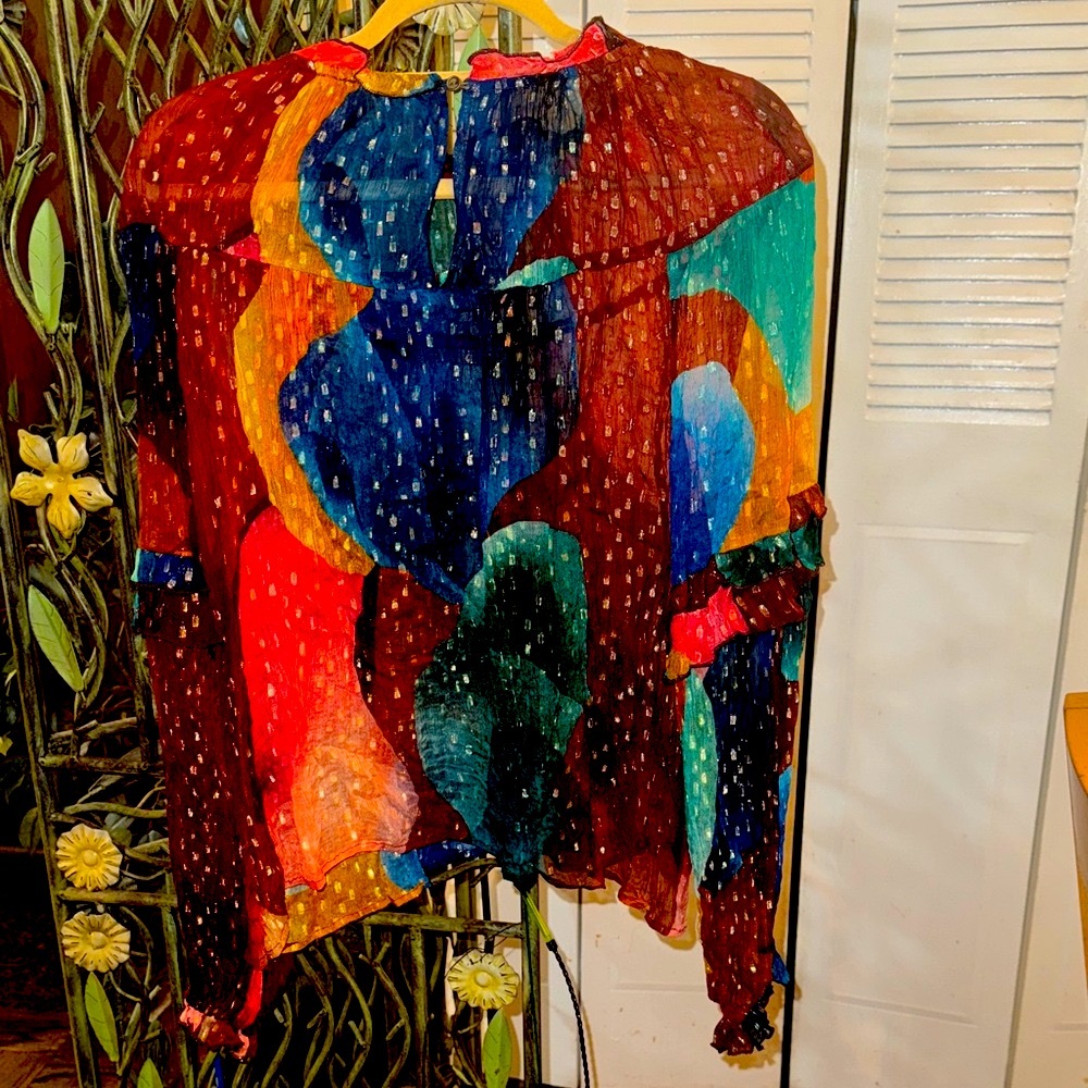 Colorful Patchwork Blouse - Picture 6 of 8